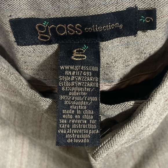 Grass Collection Tan Striped Straight Leg Trousers Sz 6 - Picture 2 of 3